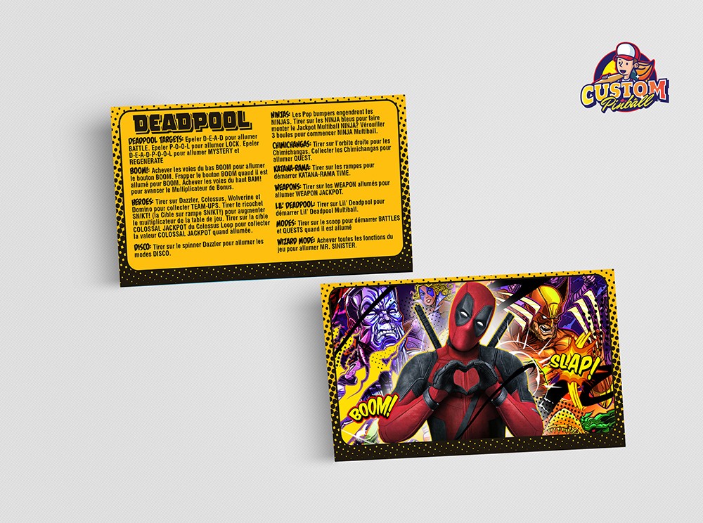 Rules cards Deadpool Custom Pinball